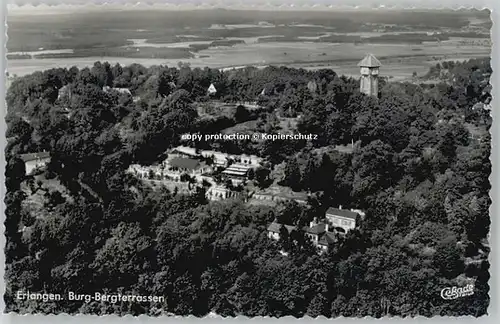 Erlangen Erlangen Burg Bergterrassen Fliegeraufnahme  ungelaufen ca. 1955 / Erlangen /Erlangen Stadtkreis