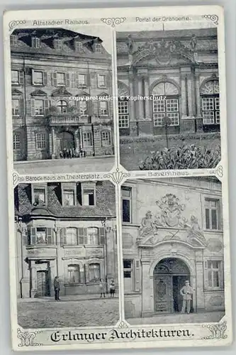 Erlangen Bayernhaus Barock Haus Theaterplatz Orangerie Rathaus  x 1920