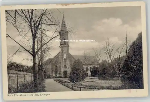 Erlangen Erlangen Herz Jesu Kirche  ungelaufen ca. 1920 / Erlangen /Erlangen Stadtkreis