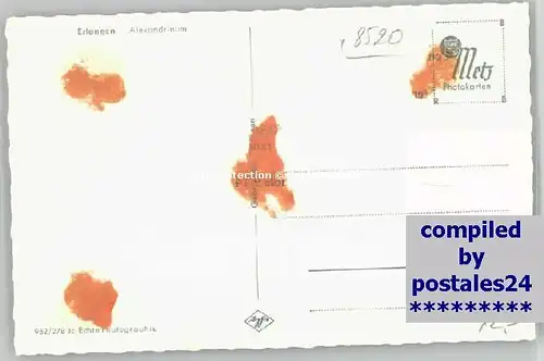Erlangen Erlangen Alexandrinum ungelaufen ca. 1955 / Erlangen /Erlangen Stadtkreis