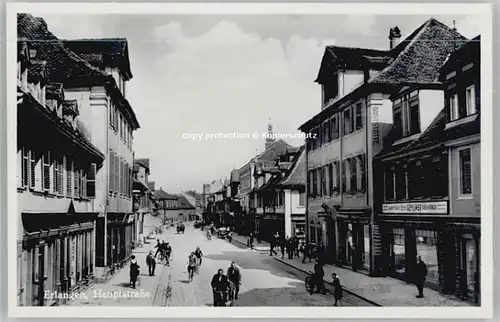 Erlangen Erlangen Hauptstrasse ungelaufen ca. 1955 / Erlangen /Erlangen Stadtkreis