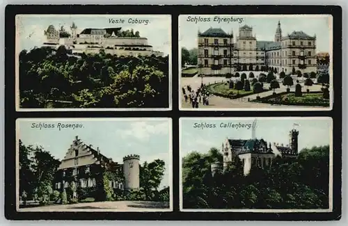 Coburg Schloss Ehrenburg Schloss Rosenau Schloss Callenberg x 1909