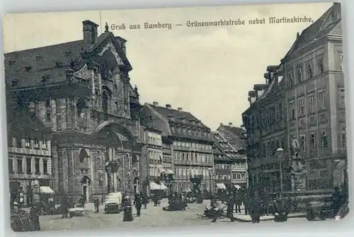 Bamberg Gruenenmarktstrasse Martins Kirche  x 1909