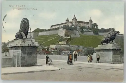 Wuerzburg Ludwigsbruecke mit Festung x
