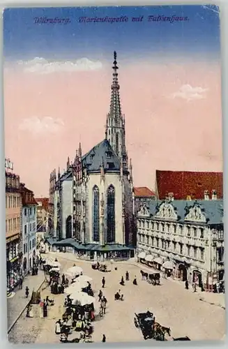 Wuerzburg Marienkapelle mit Falkenhaus x