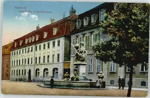 we15207 Ansbach Mittelfranken Ansbach Schlossplatz Luitpoldbrunnen * Kategorie. Ansbach Alte Ansichtskarten