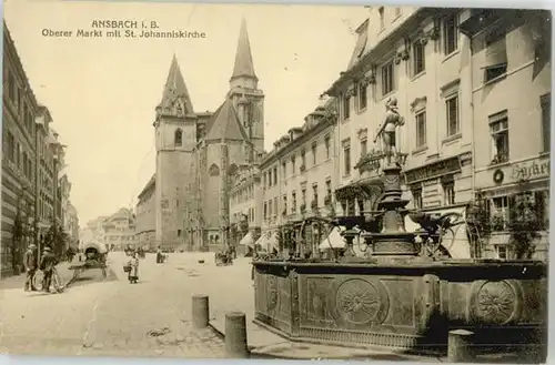 we15211 Ansbach Mittelfranken Ansbach St. Johanniskirche Markt * Kategorie. Ansbach Alte Ansichtskarten