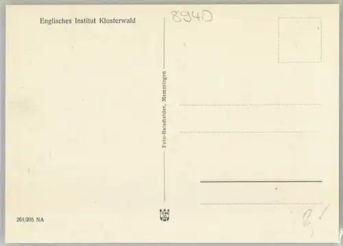 Memmingen [Foto-Batscheider] Englisches Institut Klosterwald  *