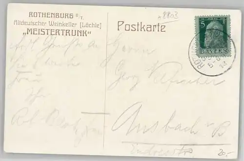 Rothenburg Tauber Kuenstlerkarte x