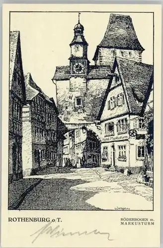 Rothenburg Tauber Rothenburg Tauber Markusturm Kuenstlerkarte ungelaufen ca. 1920 / Rothenburg ob der Tauber /Ansbach LKR