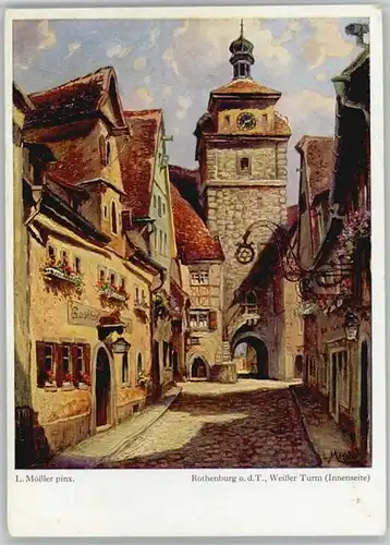 Rothenburg Tauber Rothenburg Tauber KuenstlerL. Moessler ungelaufen ca. 1920 / Rothenburg ob der Tauber /Ansbach LKR