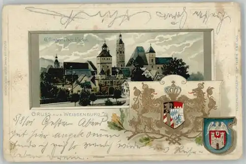 we22114 Weissenburg Bayern Weissenburg in Bayern  x 1901 Kategorie. Weissenburg i.Bay. Alte Ansichtskarten