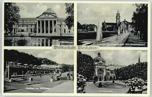 Wiesbaden Opelbad Neroberg Kochbrunnen Reisinger Brunnen x