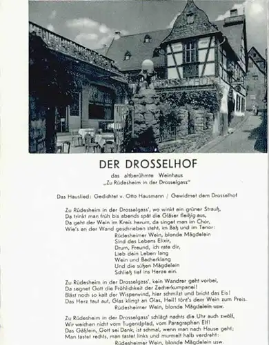 Ruedesheim Drosselhof Gedicht *