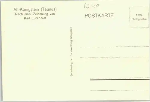 Koenigstein Kuenstlerkarte Nach Zeichnung von Karl Luckhardt *