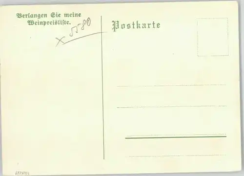 Traben-Trarbach Kuenstlerkarte Winzerweinversandhaus *