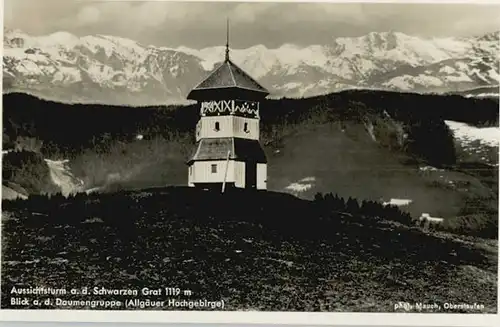 we28485 Isny Allgaeu Isny Schwarzer Grat Aussichtsturm * Kategorie. Isny im Allgaeu Alte Ansichtskarten