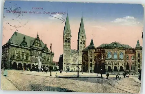 Bremen Marktplatz Rathaus Dom Boerse x