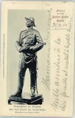 Berlin Kaiser-Keller Bronzestatue x