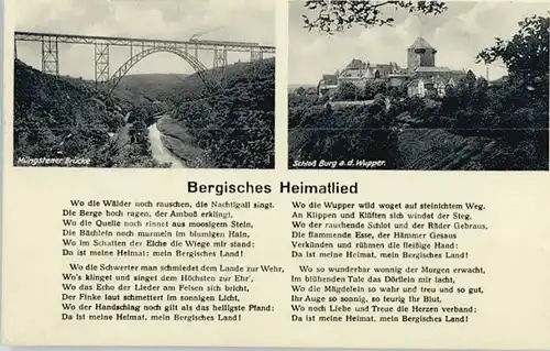 Solingen Muengstener Bruecke Schloss Burg Bergisches Heimatlied x
