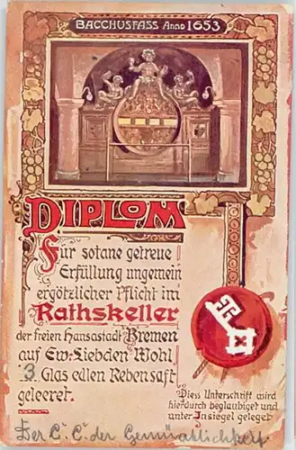 Bremen Rathskeller Diplom x