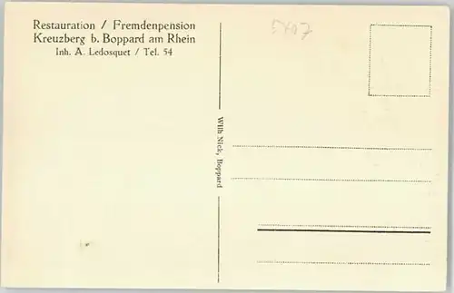 Boppard Kreuzberg Restauration Fremdenpension *