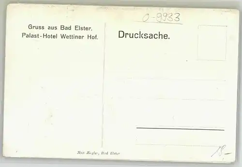 Bad Elster Bad Elster Hotel Wettiner Hof * / Bad Elster /Vogtlandkreis LKR