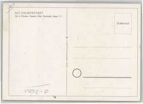 Halberstadt Gotische Haus Kuenstler Walter Gemm *