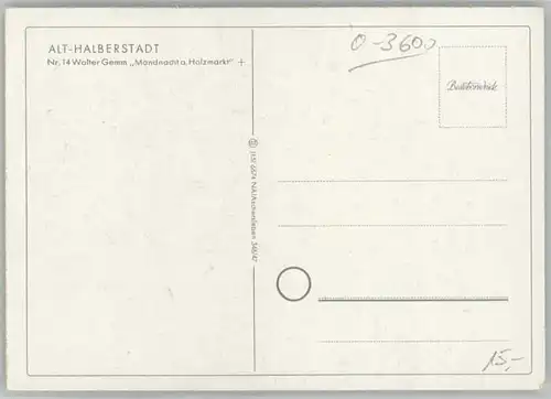 Halberstadt Holzmarkt Kuenstler Walter Gemm *