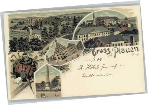 we57349 Plauen Vogtland Plauen Schloss Viadukt x Kategorie. Plauen Alte Ansichtskarten