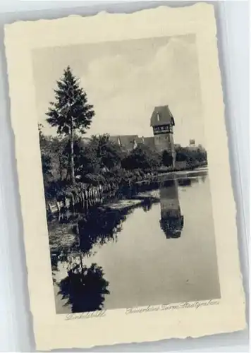 Dinkelsbuehl Baeuerleins Turm Stadtgraben *