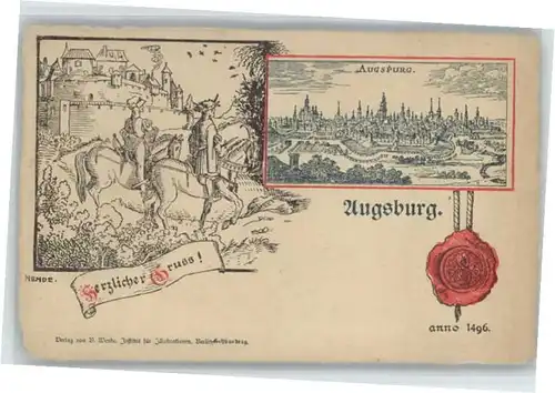 Augsburg Siegel anno 1496 Kuenstler Wende *