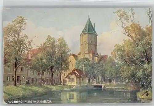 Augsburg Jakobertor Kuenstler N. Beraud x