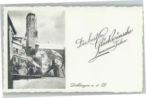 Dillingen Donau Kleinformat Neujahrskarte *