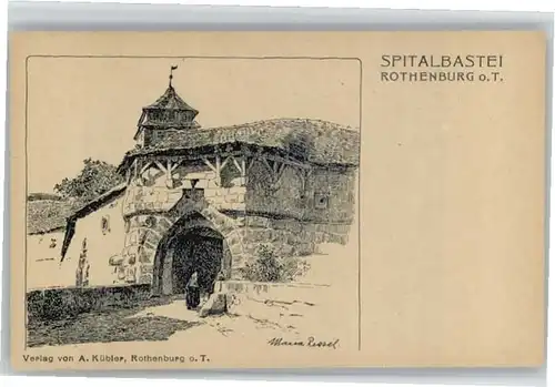 Rothenburg Tauber Spitalbastei Kuenstler Ressel *