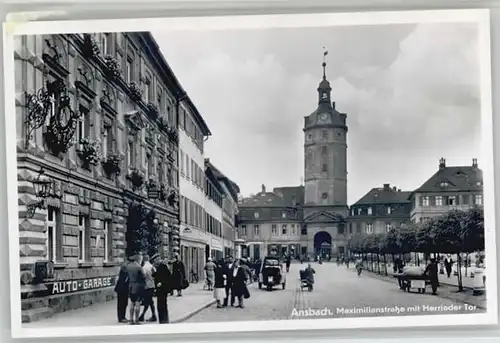 we62400 Ansbach Mittelfranken Ansbach Maximilianstrasse Herrieder Tor * Kategorie. Ansbach Alte Ansichtskarten