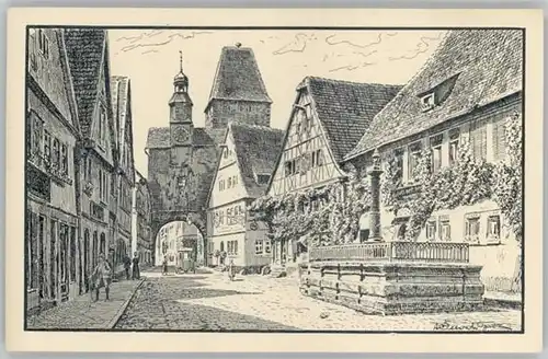 Rothenburg Tauber Roedergasse Markusturm Brunnen *