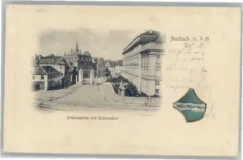 we62529 Ansbach Mittelfranken Ansbach Schlossplatz Schlossthor x Kategorie. Ansbach Alte Ansichtskarten