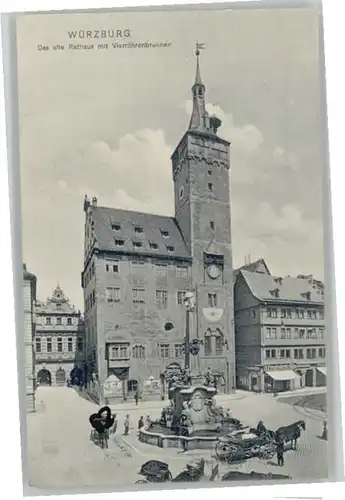 Wuerzburg Rathaus Vierroehrenbrunnen *
