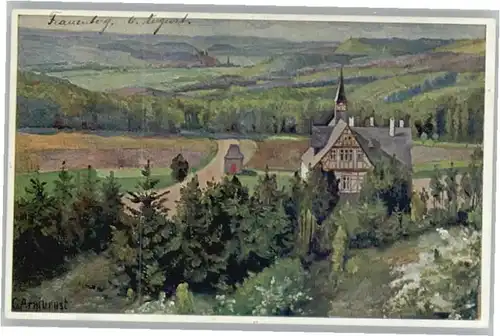 Marburg Kuenstler G. Armbrust Burg Ruine Frauenberg *