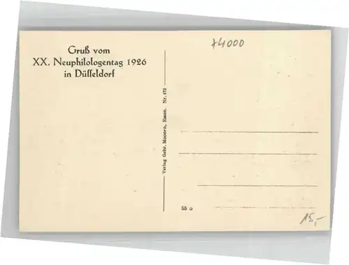 Duesseldorf Ratinger Tor Neuphilologentag 1926  *