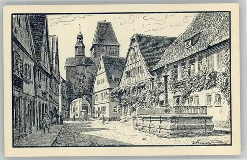 Rothenburg Tauber Roedergasse Markusturm Brunnen *