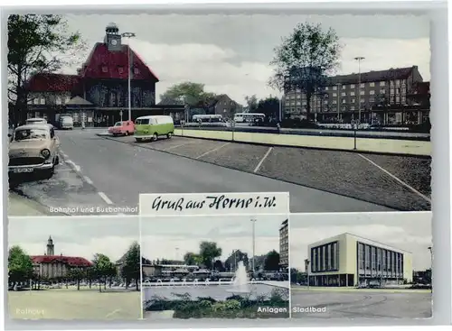 Herne Westfalen Herne Bahnhof Busbahnhof Rathaus Springbrunnen Stadtbad * / Herne /Herne Stadtkreis