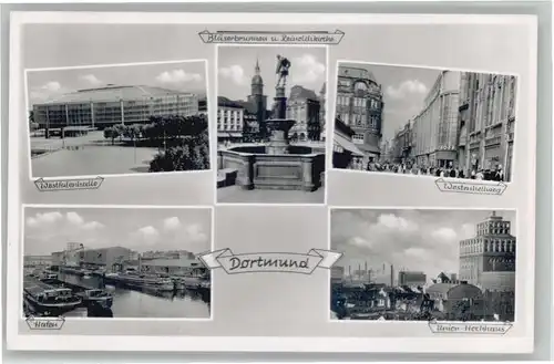 Dortmund Westenhellweg Westfalenhalle Union Haus Blaeserbrunnen Reinoldi Kirche  *