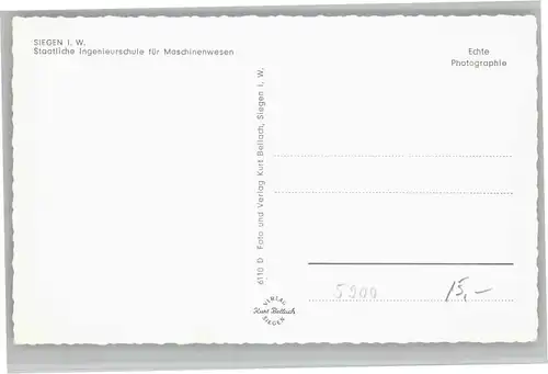 Siegen Westfalen Siegen Ingenieur Schule Maschinenwesen * / Siegen /Siegen-Wittgenstein LKR