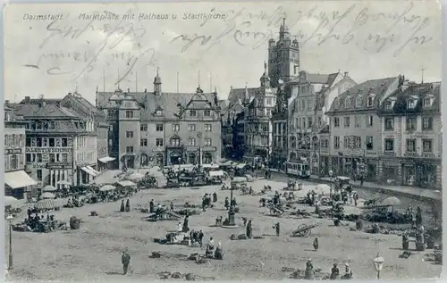 Darmstadt Marktplatz Rathaus Kirche x