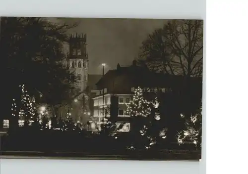 Muenster Westfalen Ludgeriplatz Kirche Weihnachtszeit / Muenster /Muenster Stadtkreis