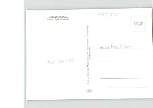 Muenster Westfalen Fliegeraufnahme  Aasee / Muenster /Muenster Stadtkreis