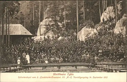 Oybin Waldtheater
Rekrutendepot
Verteidigungstag 14. 9. 1915 / Kurort Oybin /Goerlitz LKR