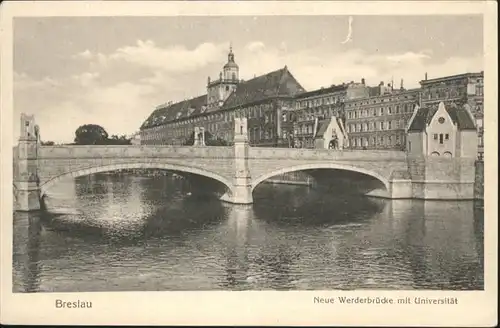 Breslau Niederschlesien Neue Werderbruecke Universitaet / Wroclaw /